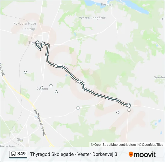 349 Bus Line Map