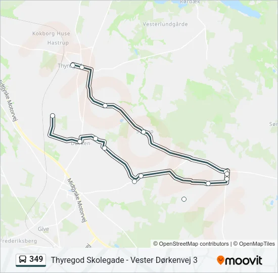 349 Bus Line Map