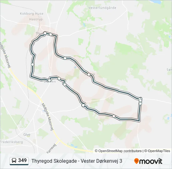 349 Bus Line Map
