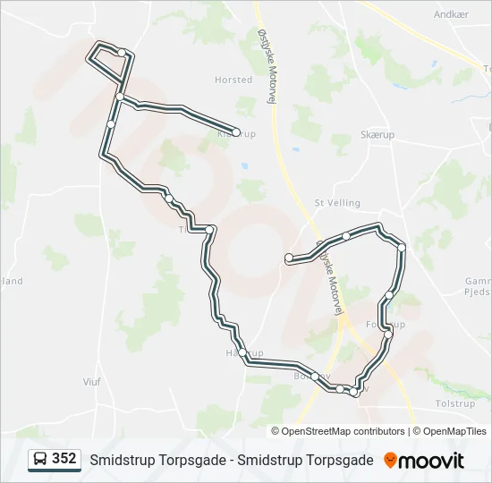 352 Bus Line Map