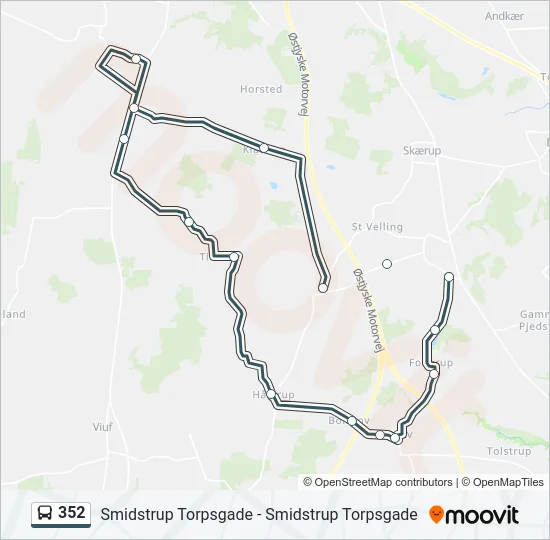 352 Bus Line Map