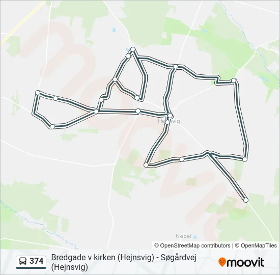 374 Bus Line Map