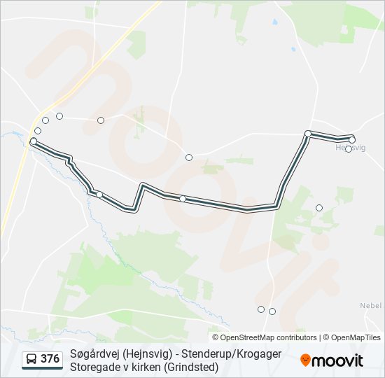 376 bus Line Map