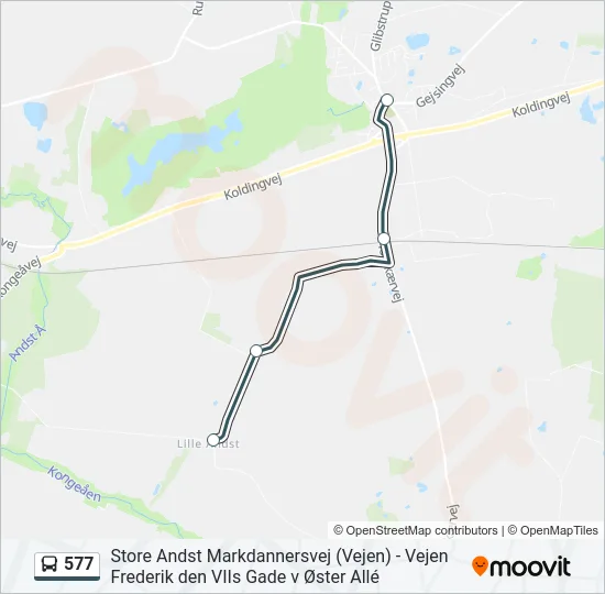 577 Bus Line Map