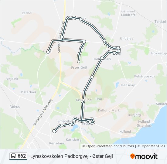 662 bus Line Map