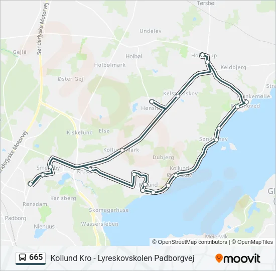 665 Bus Line Map