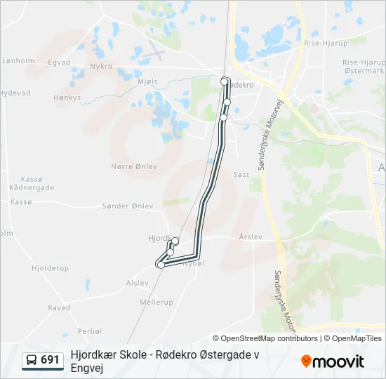 691 Bus Line Map