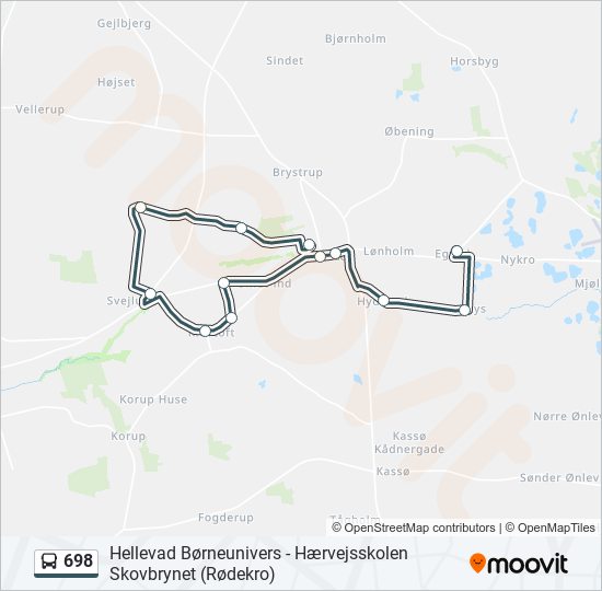 698 bus Line Map