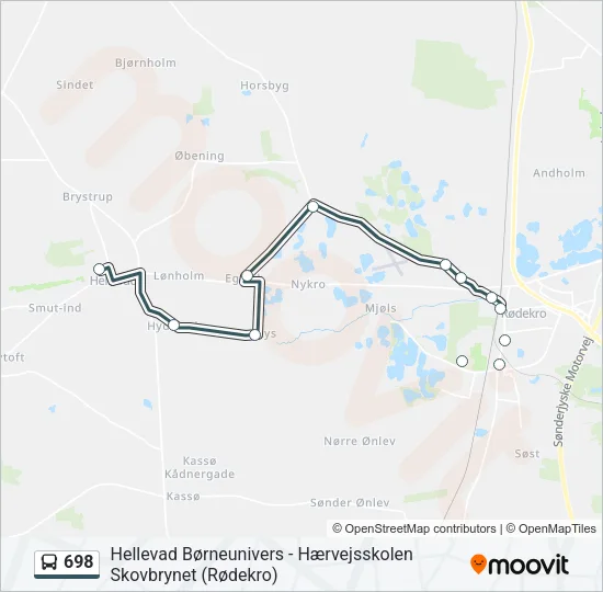 698 Bus Line Map