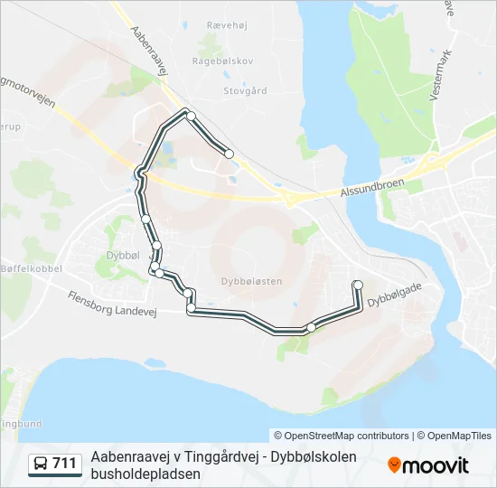 711 Bus Line Map