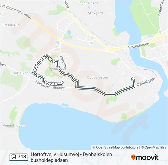 713 Bus Line Map