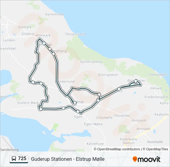 725 Bus Line Map