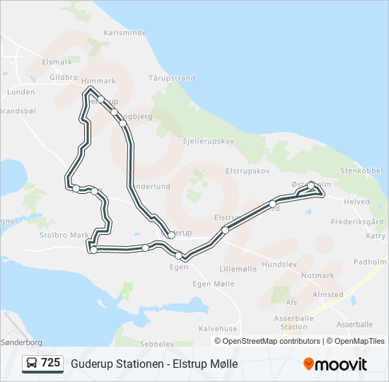 725 bus Line Map