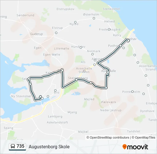735 Bus Line Map