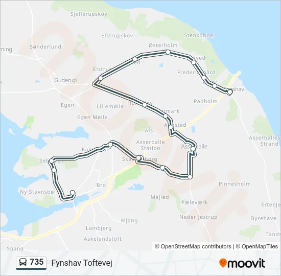 735 Bus Line Map