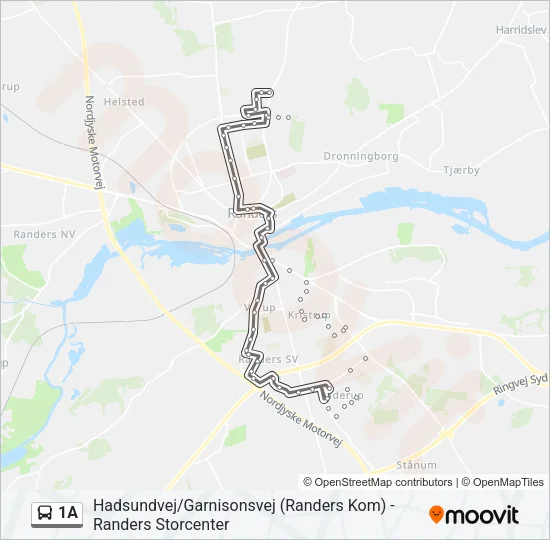 1A bus Linjekort