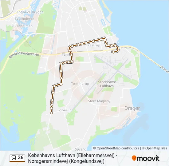 36 Bus Line Map