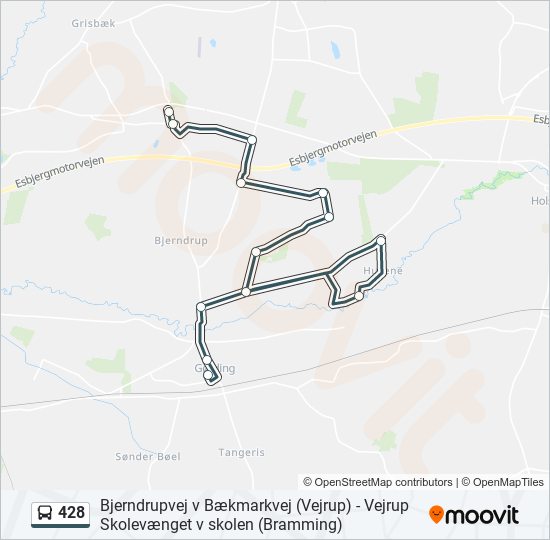 428 bus Line Map