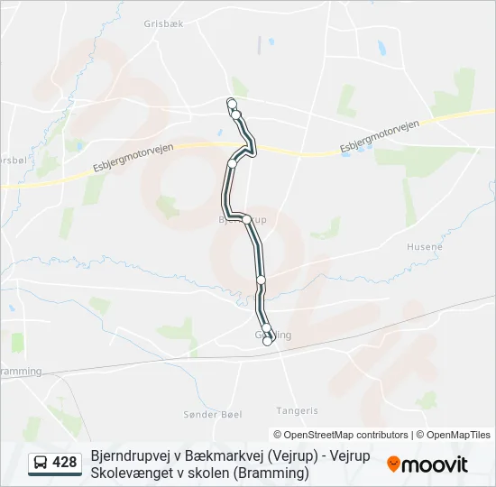 428 Bus Line Map