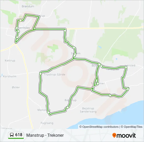 618 Bus Line Map