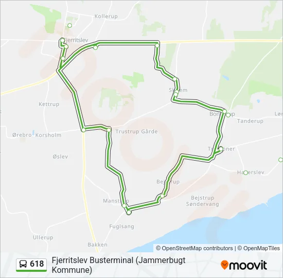 618 Bus Line Map