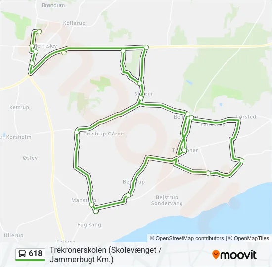 618 Bus Line Map