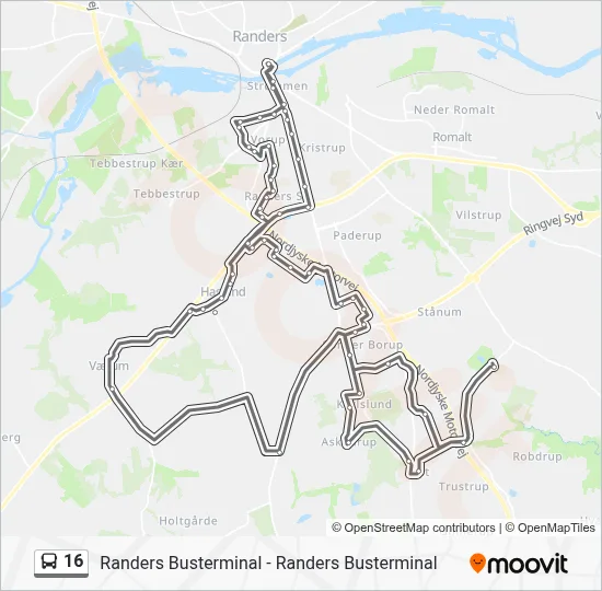 16 bus Linjekort