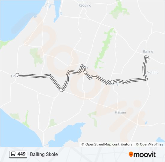 449 bus Line Map