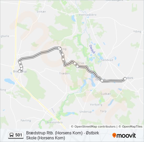 501 bus Line Map