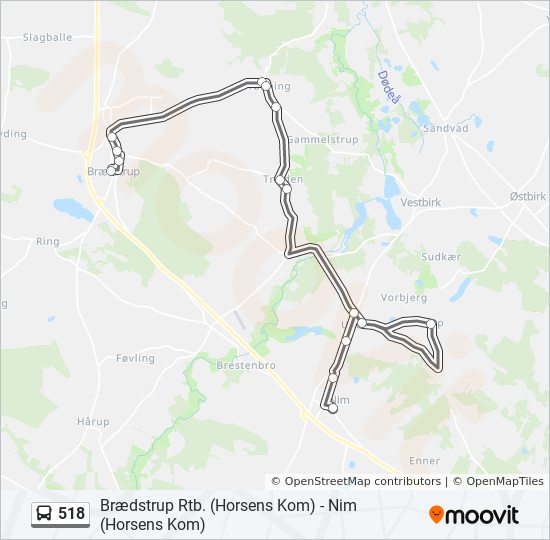 518 bus Line Map