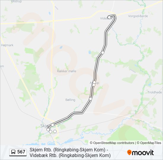 567 bus Line Map