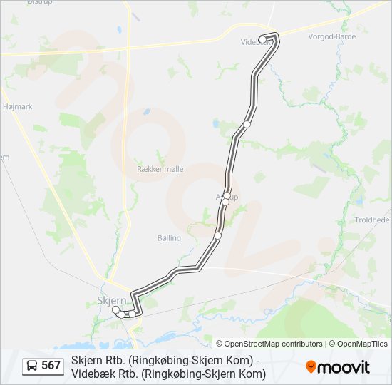 567 bus Line Map
