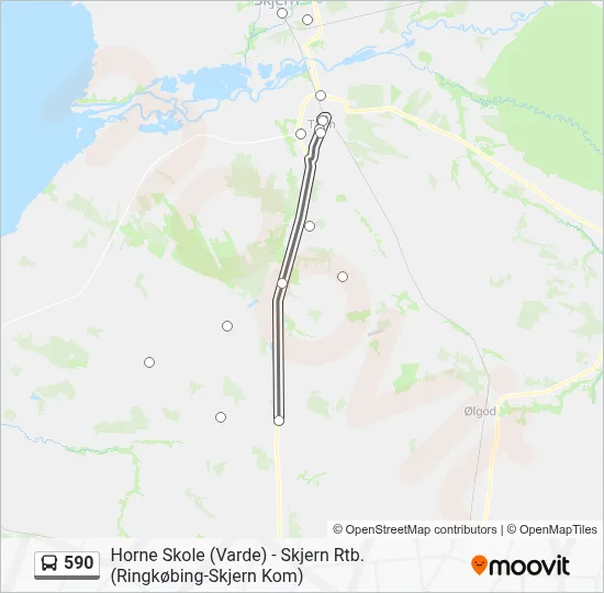 590 bus Linjekort