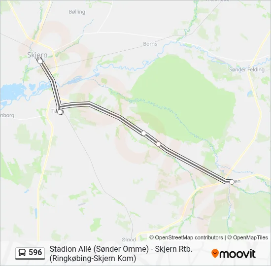596 Bus Line Map