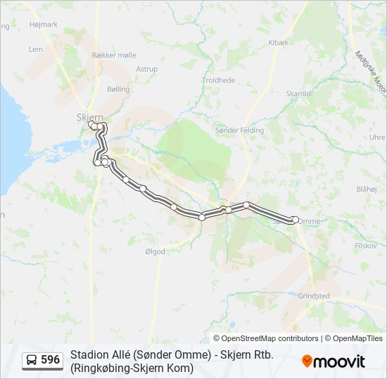 596 bus Line Map