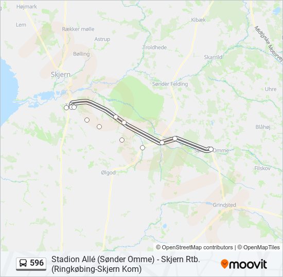 596 bus Line Map