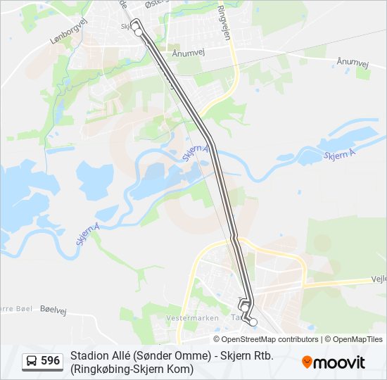 596 bus Line Map