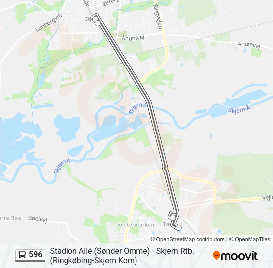 596 Bus Line Map