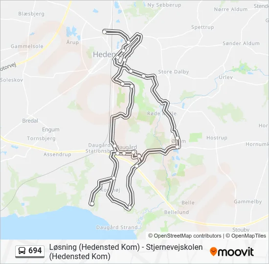 694 bus Linjekort
