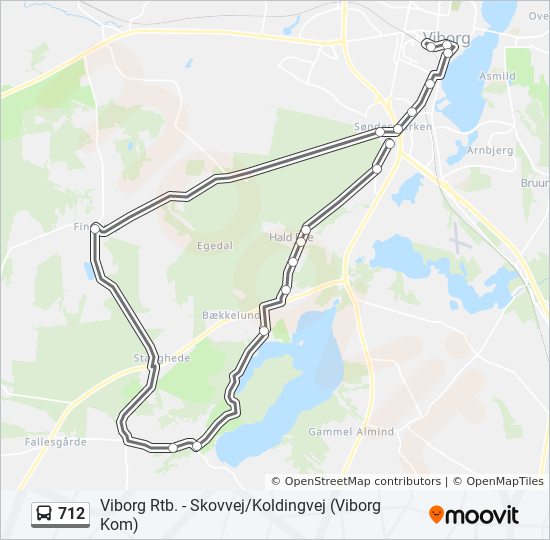 712 bus Line Map