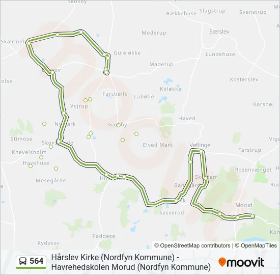 564 Bus Line Map