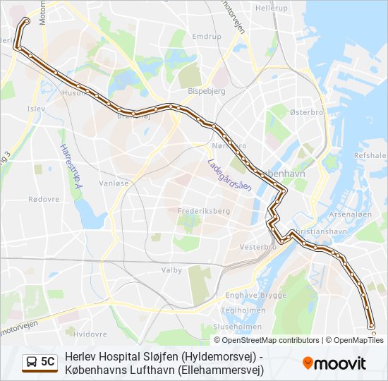 Fakultet Nægte bruser 5c Route: Schedules, Stops & Maps - Herlev Hospital (Updated)