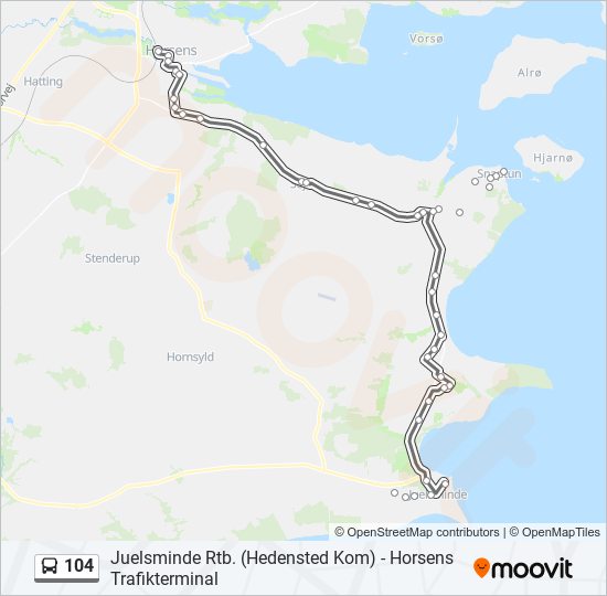 104 bus Line Map