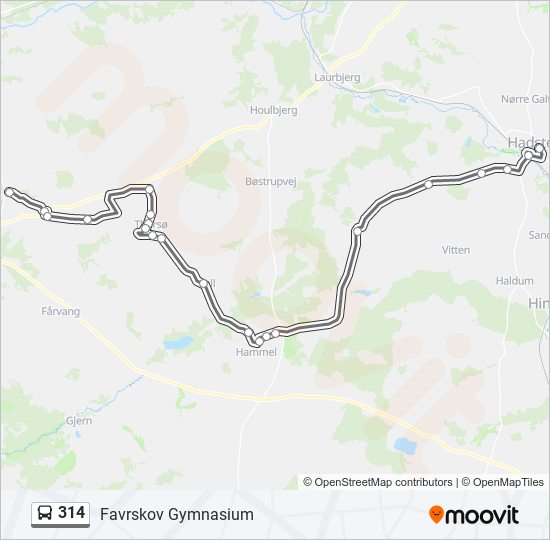 314 bus Line Map