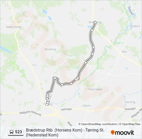 523 Bus Line Map
