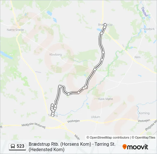 523 Bus Line Map