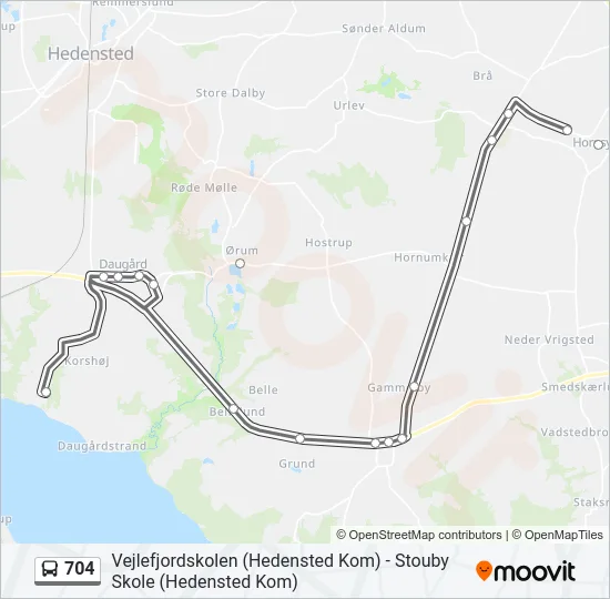 704 Bus Line Map