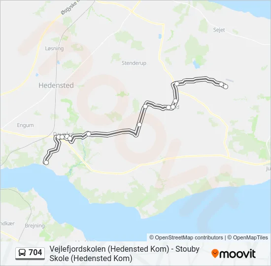 704 Bus Line Map