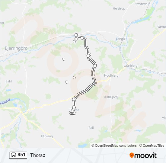 851 bus Line Map