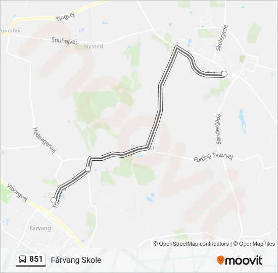 851 Bus Line Map
